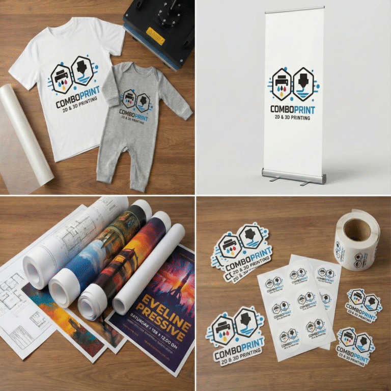 2D Print Collage met DTF Stickers Roll-Up Banner Textiel