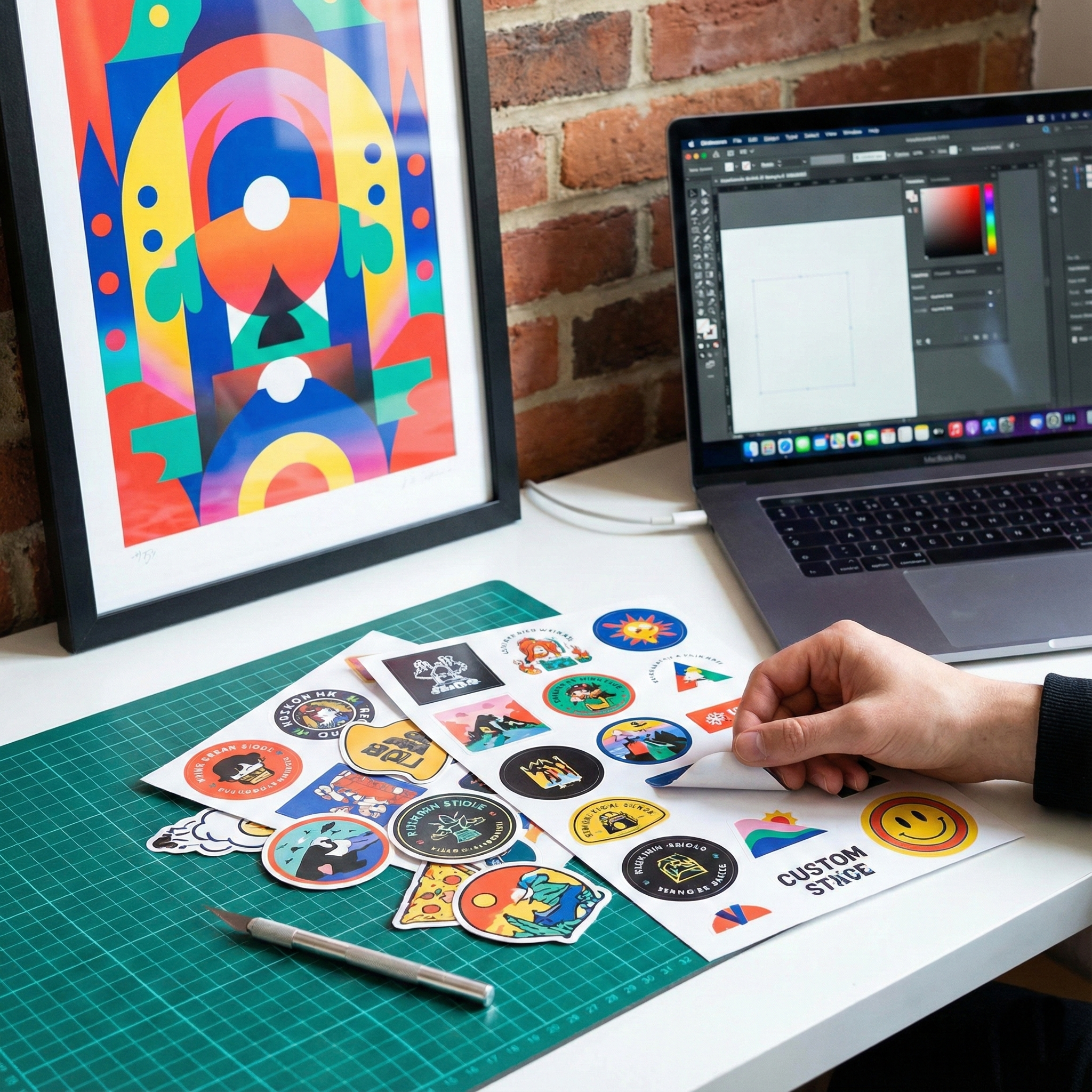 2D Service Stickers Posters