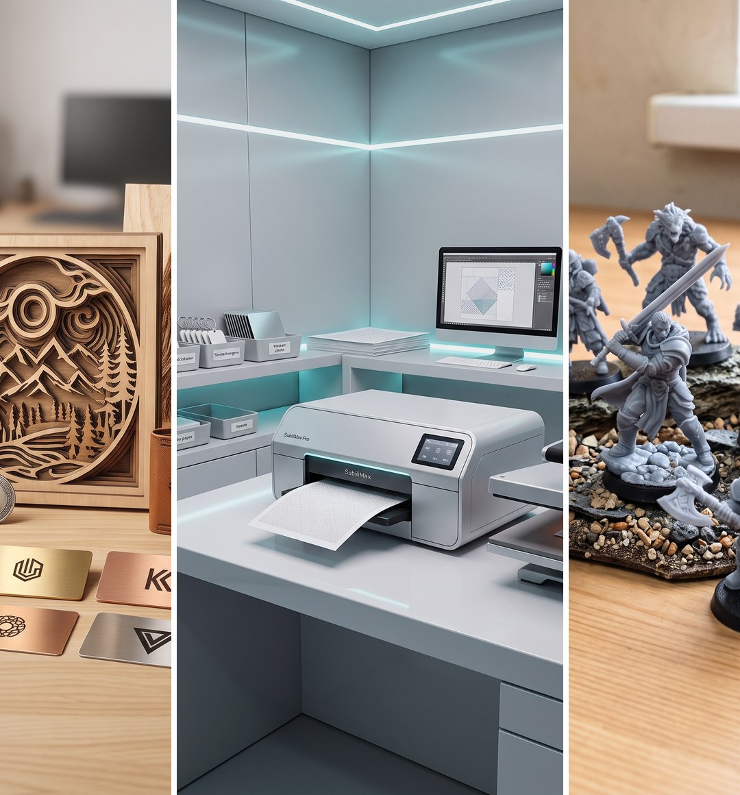 ComboPrint mobiel: graveerwerk, sublimatie-atelier en 3D-print miniaturen