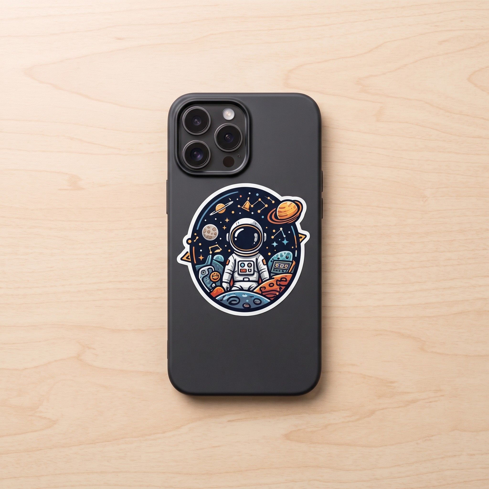 Telefooncase met een UV DTF-print van een astronaut