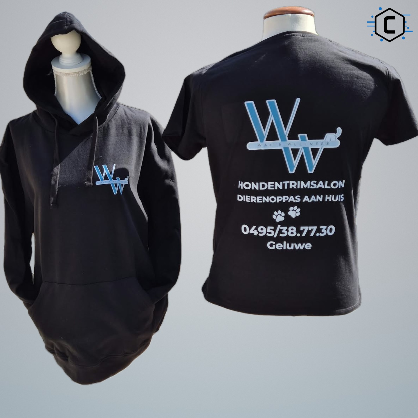 Waf & Wellness: hoodies en t-shirts in DTF